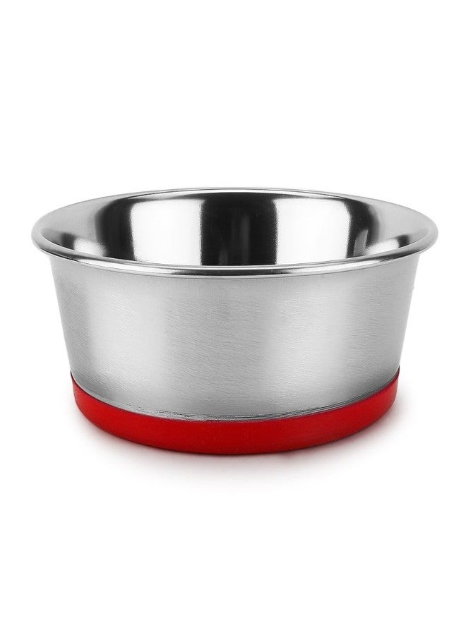 Basil Stainless Steel Heavy Dish Anti Skid Food, Water Feeding Bowls & Silicon Bottom (Size- Small(500ml)) for Dogs, Cats Pets - Image 1
